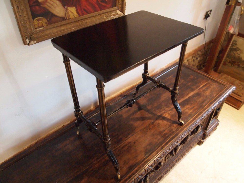 Table Regency Ebonised and gilded sofa table c1820 View IV