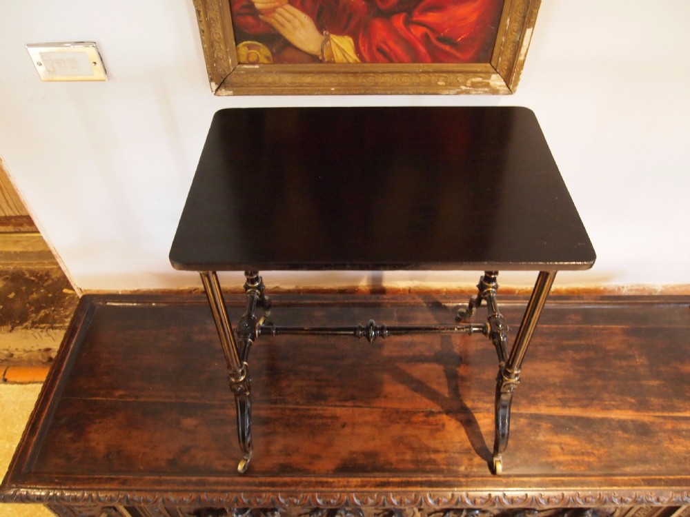 Table Regency Ebonised and gilded sofa table c1820 View V