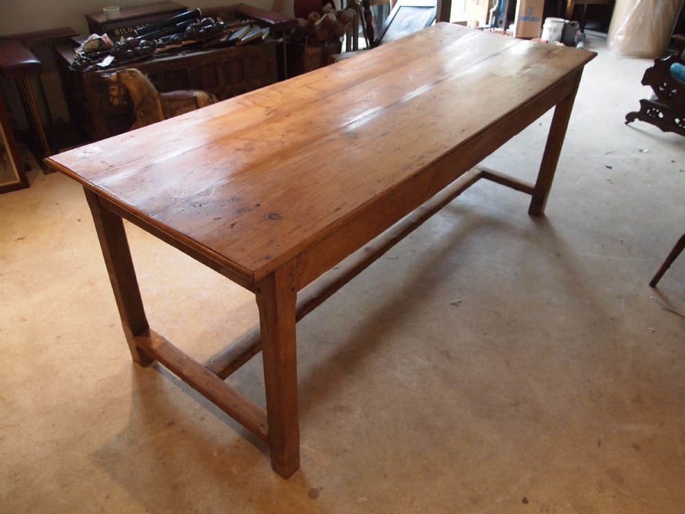 Table Victorian period French Pine dining refectory farmhouse table c1880 View V