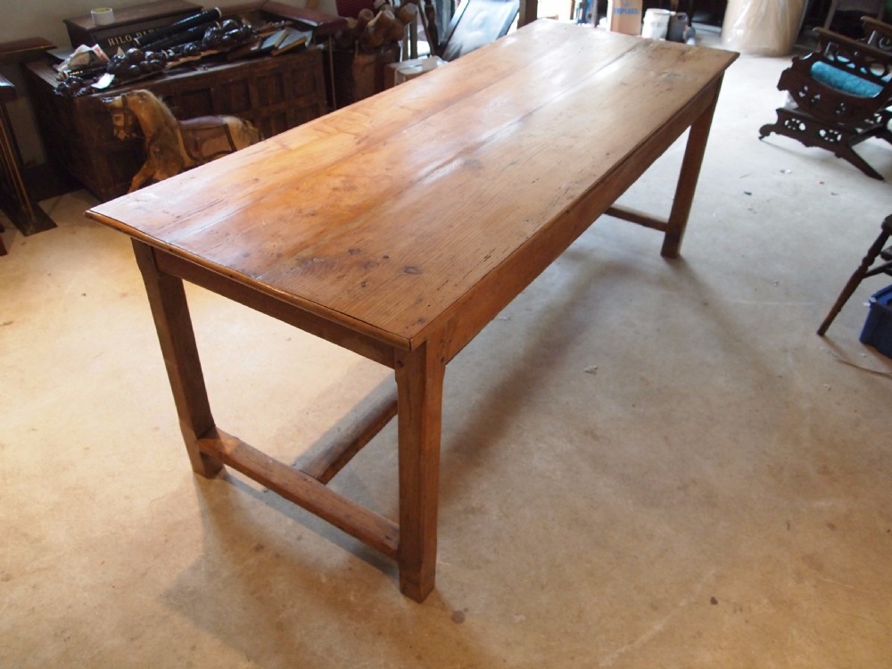Table Victorian period French Pine dining refectory farmhouse table c1880 View VIII