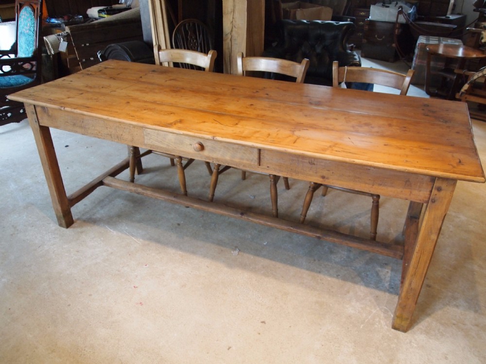 Table Victorian period French Pine dining refectory farmhouse table c1880 View X