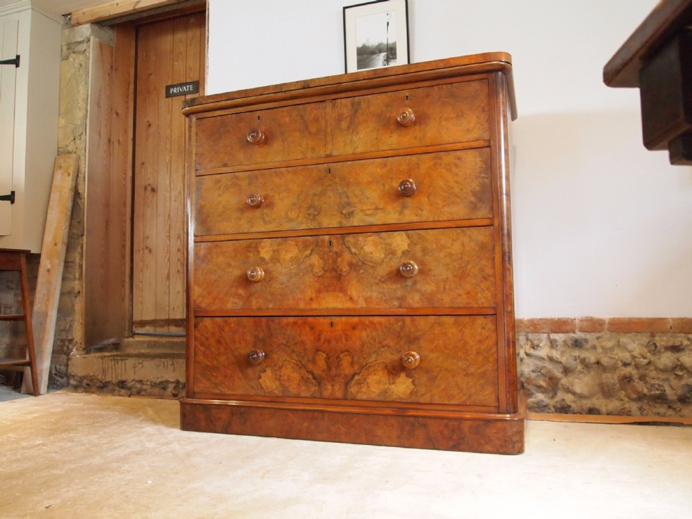 Chest of drawers Fine Victorian Burr Walnut c1850 View III