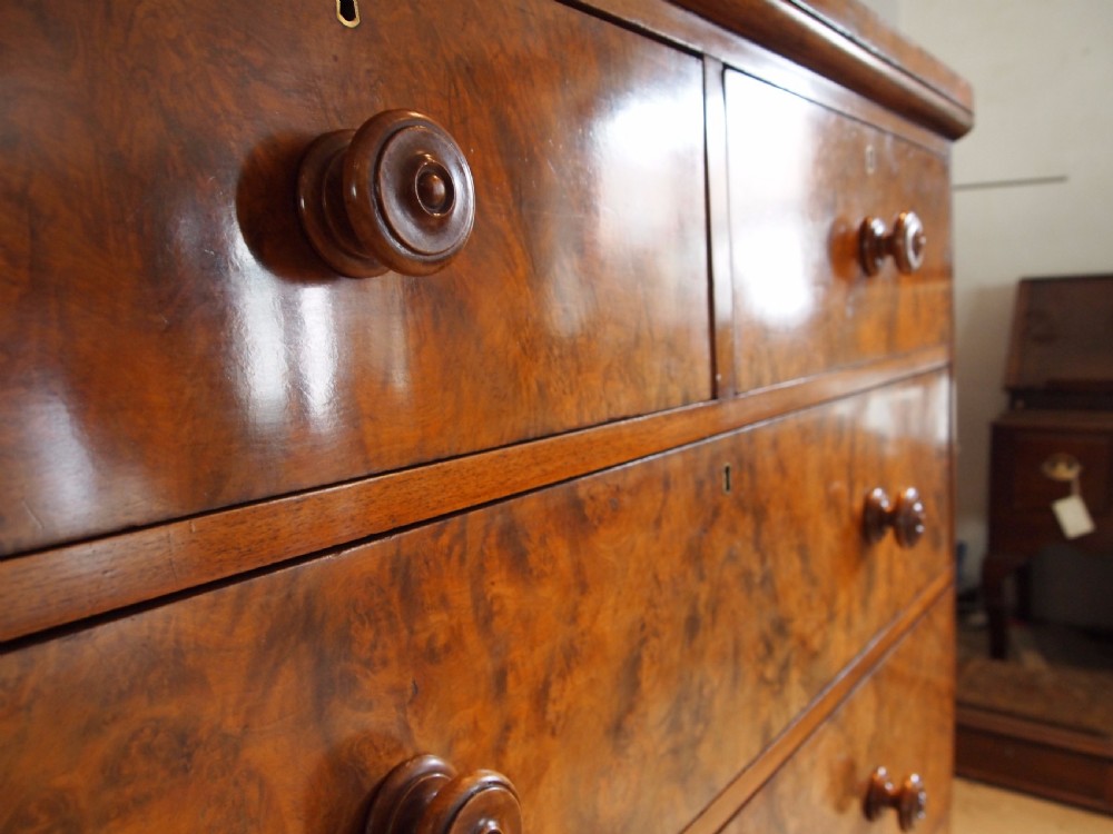 Chest of drawers Fine Victorian Burr Walnut c1850 View IV