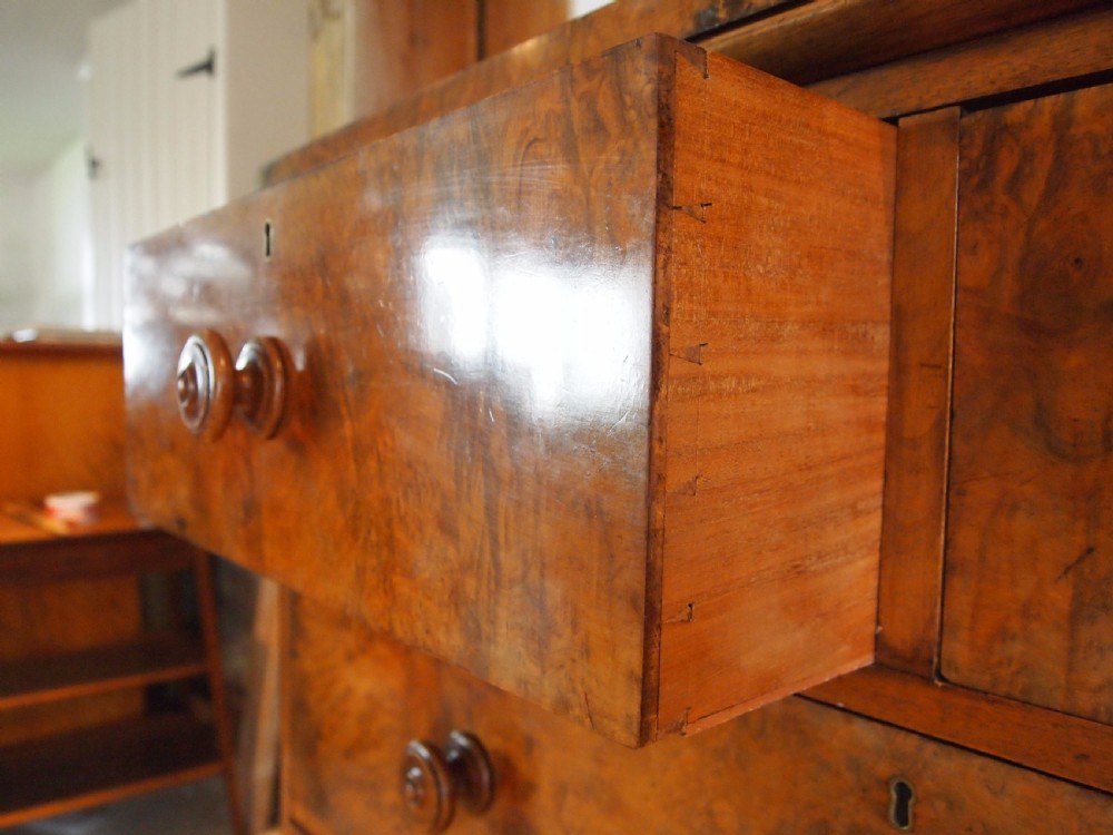 Chest of drawers Fine Victorian Burr Walnut c1850 View V