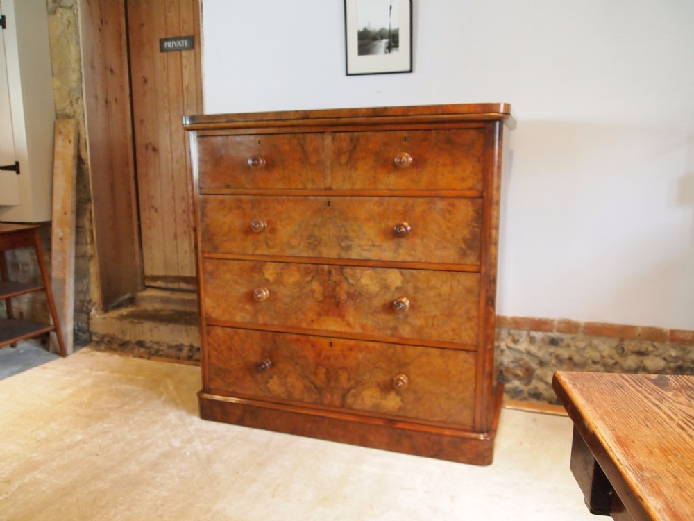 Chest of drawers Fine Victorian Burr Walnut c1850 View VI