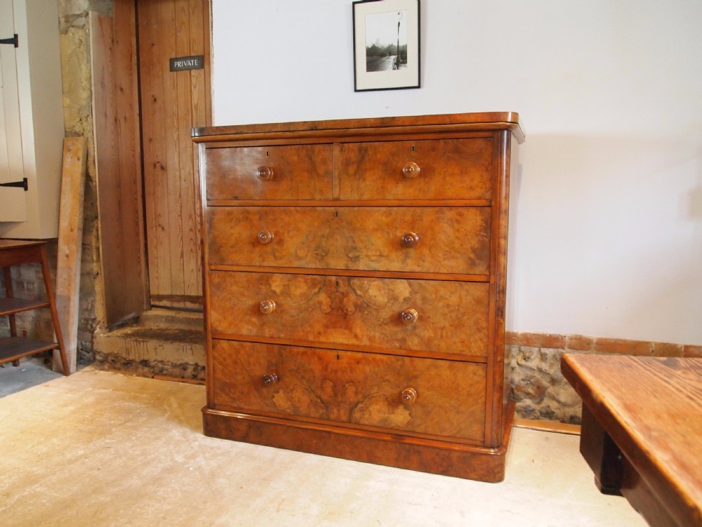 Chest of drawers Fine Victorian Burr Walnut c1850 View XI