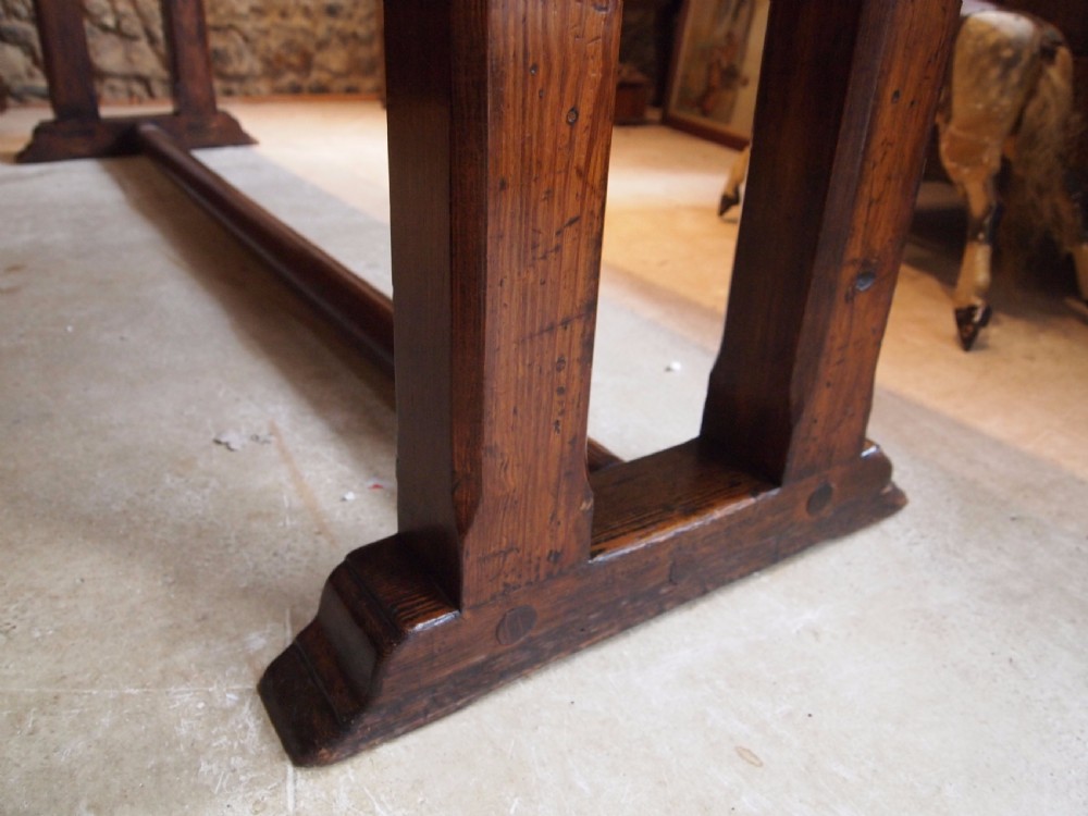 Table Arts and Crafts refectory dining Pitch Pine c1900 View III