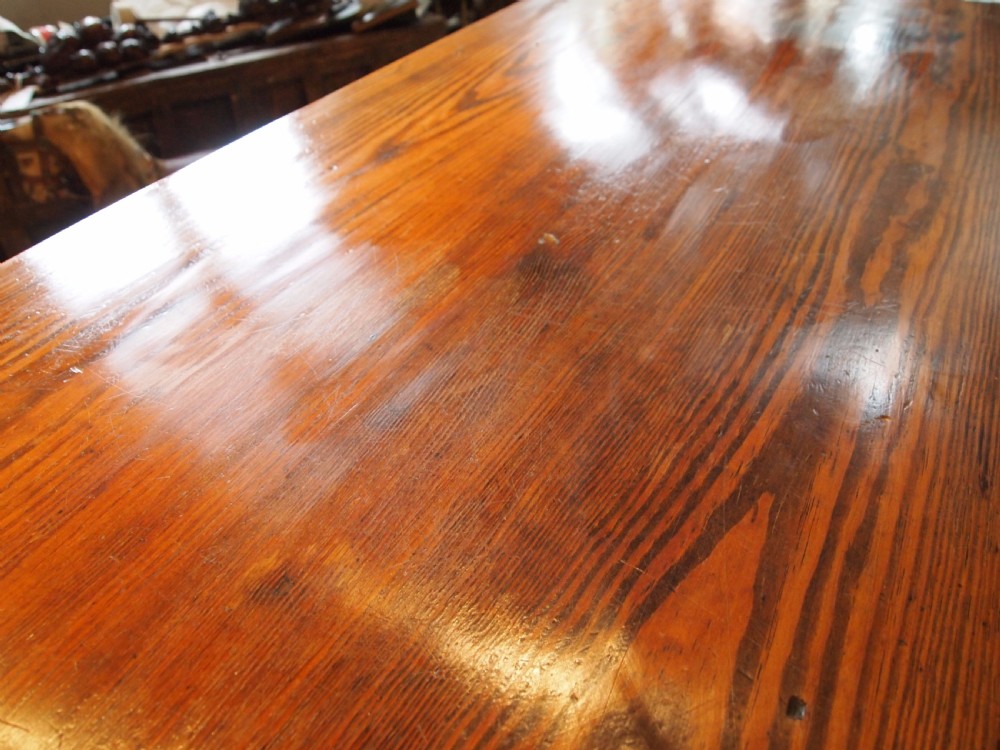 Table Arts and Crafts refectory dining Pitch Pine c1900 View IX