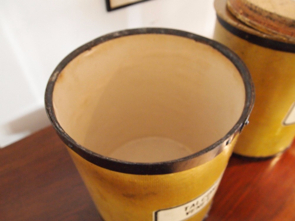 Apothecary chemist pharmacy Swiss cannisters storage wooden c1900 View IV