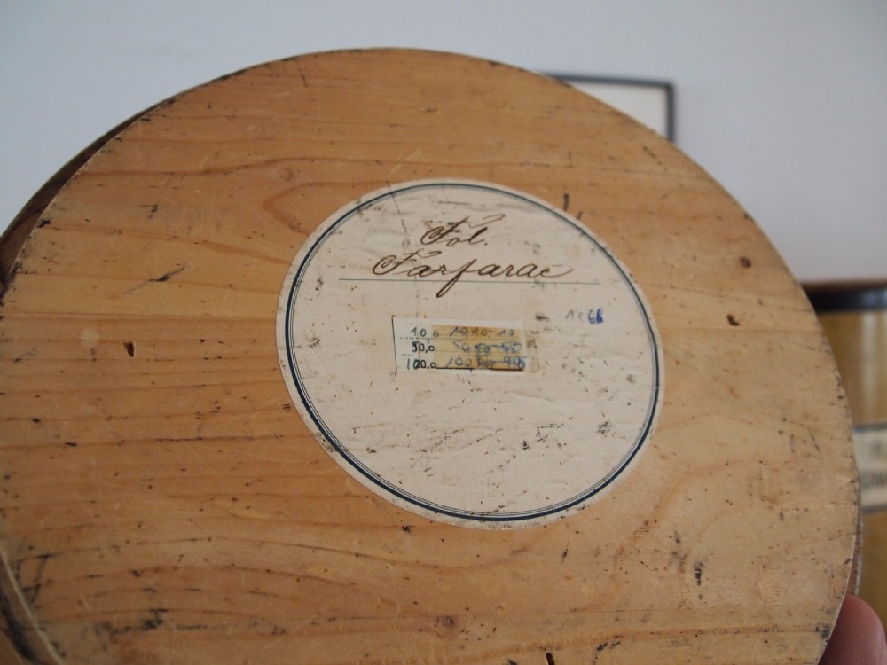 Apothecary chemist pharmacy Swiss cannisters storage wooden c1900 View VI