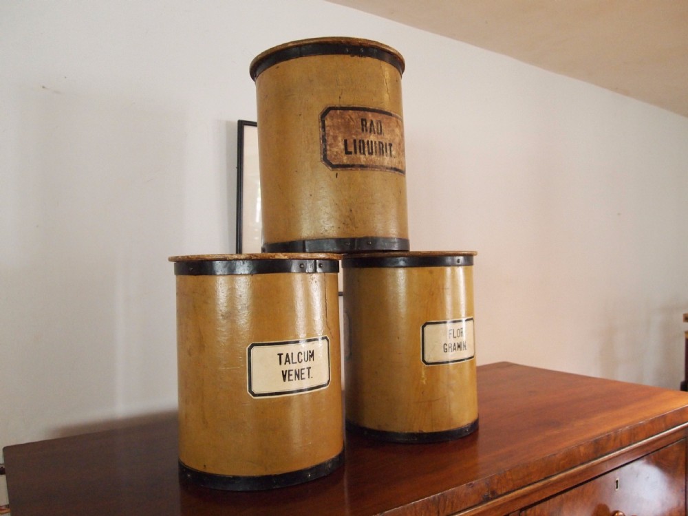 Apothecary chemist pharmacy Swiss cannisters storage wooden c1900 View VIII