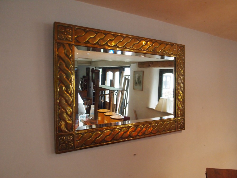 Mirror Arts and Crafts Brass Glasgow school c1900 View IV
