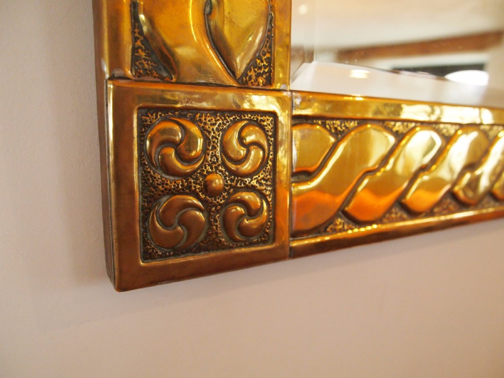 Mirror Arts and Crafts Brass Glasgow school c1900 View V