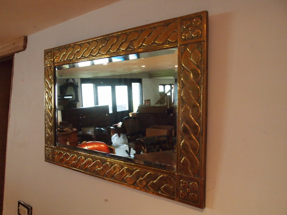 Mirror Arts and Crafts Brass Glasgow school c1900 View VI
