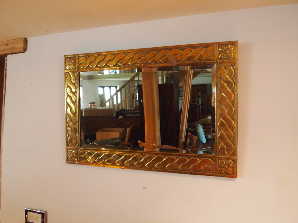 Mirror Arts and Crafts Brass Glasgow school c1900 View VIII