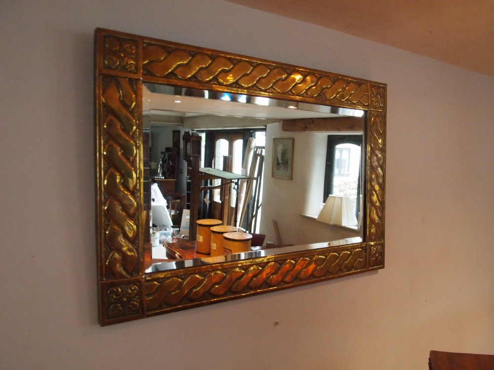 Mirror Arts and Crafts Brass Glasgow school c1900 View IX