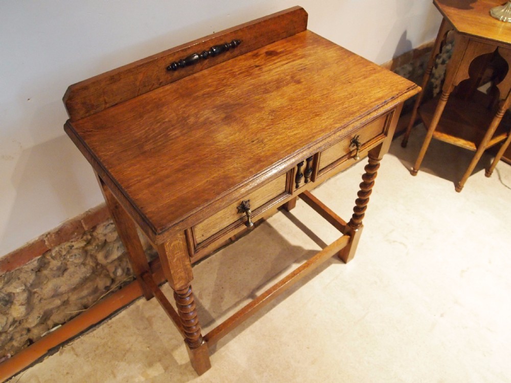 Table hall lamp console Oak Maple and co c1900 View IX