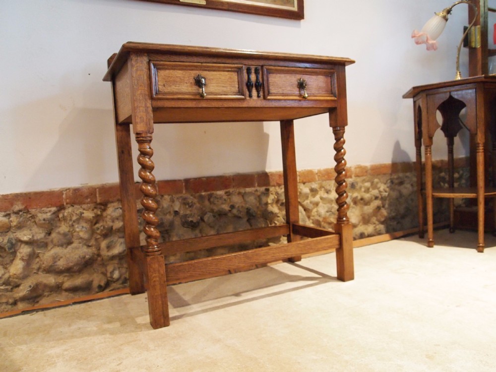 Table hall lamp console Oak Maple and co c1900 View XI