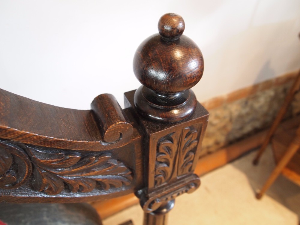Gong Victorian Carved Oak dinner Gong c1880 View IX