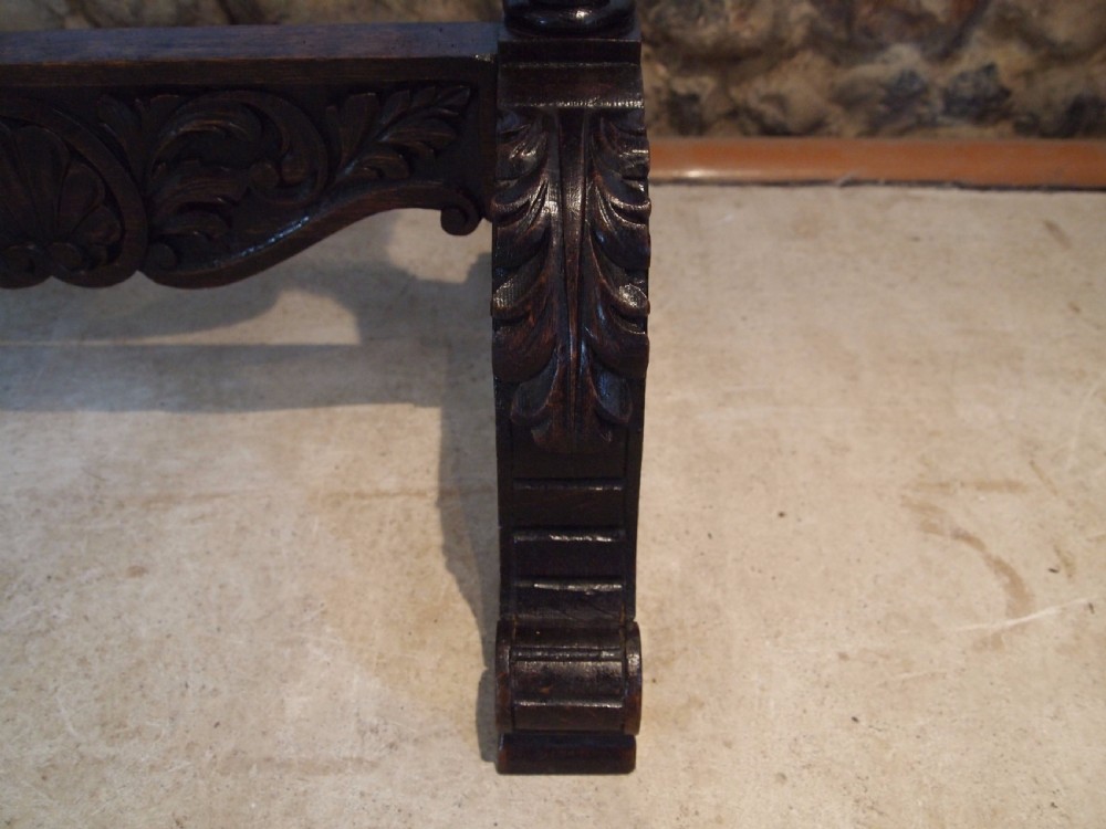 Gong Victorian Carved Oak dinner Gong c1880 View X