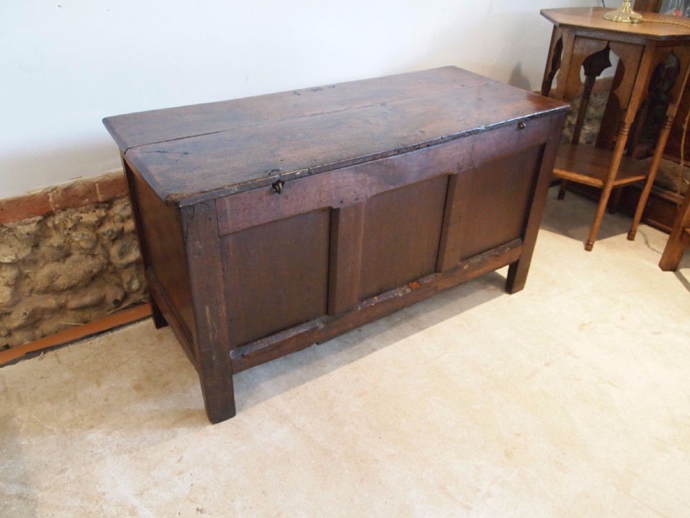 Coffer chest Blanket box Oak James II c1680 View XI