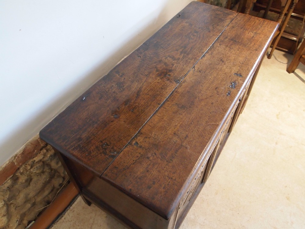 Coffer chest Blanket box Oak James II c1680 View XV
