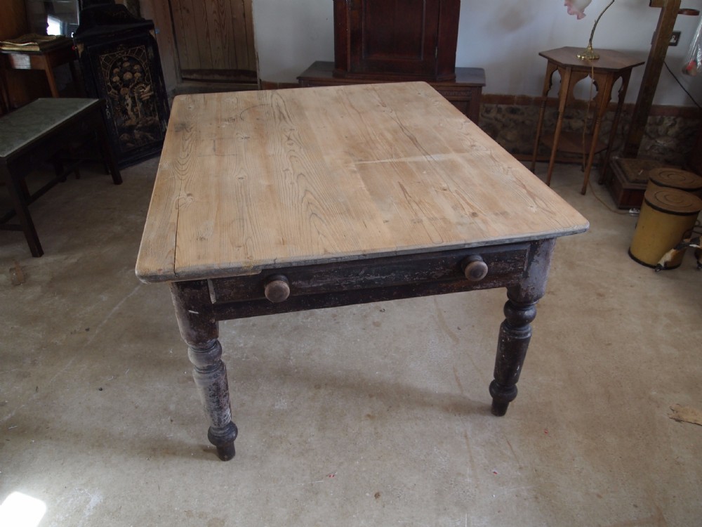 Table Victorian Pine scrub top dining table c1880 View III