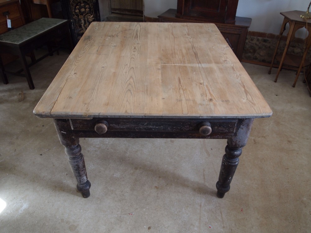 Table Victorian Pine scrub top dining table c1880 View VII