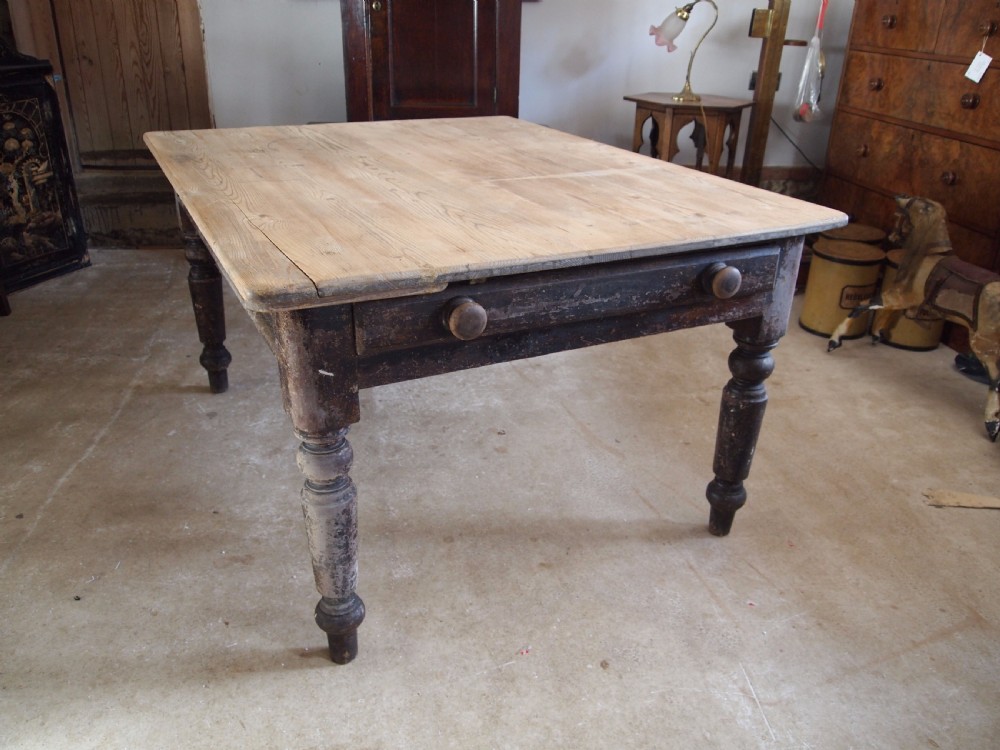 Table Victorian Pine scrub top dining table c1880 View VIII
