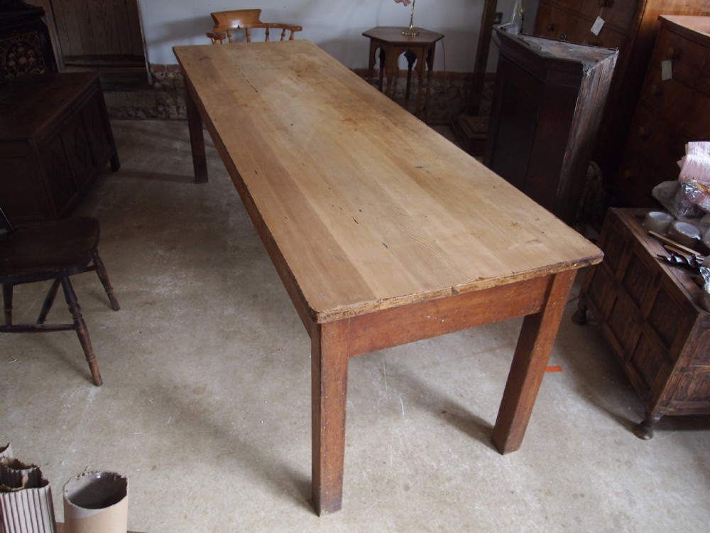 Table Edwardian Pine school refectory dining farmhouse table c1910