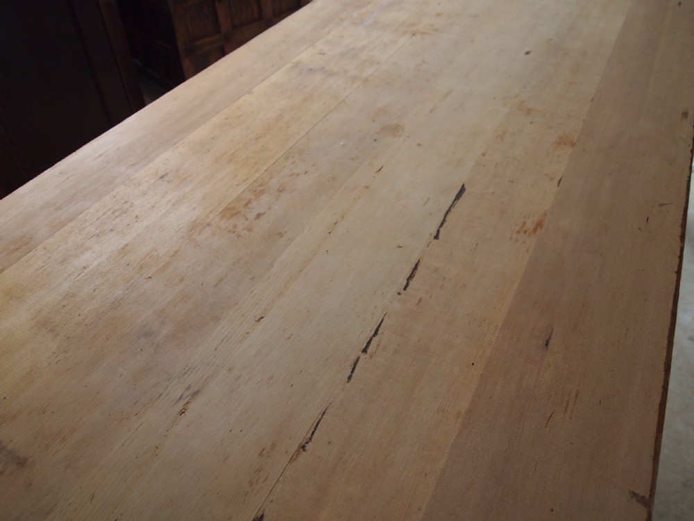 Table Edwardian Pine school refectory dining farmhouse table c1910 View VI
