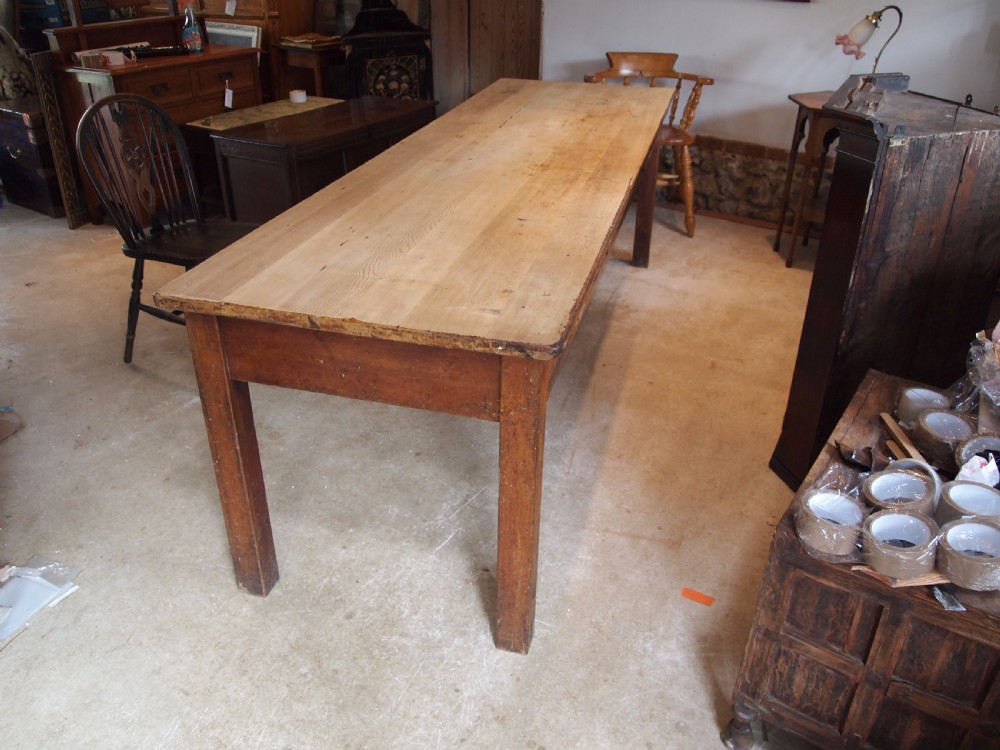 Table Edwardian Pine school refectory dining farmhouse table c1910 View VII