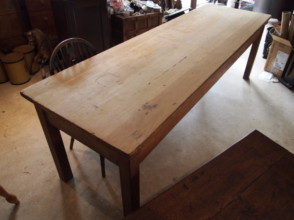 Table Edwardian Pine school refectory dining farmhouse table c1910 View VIII