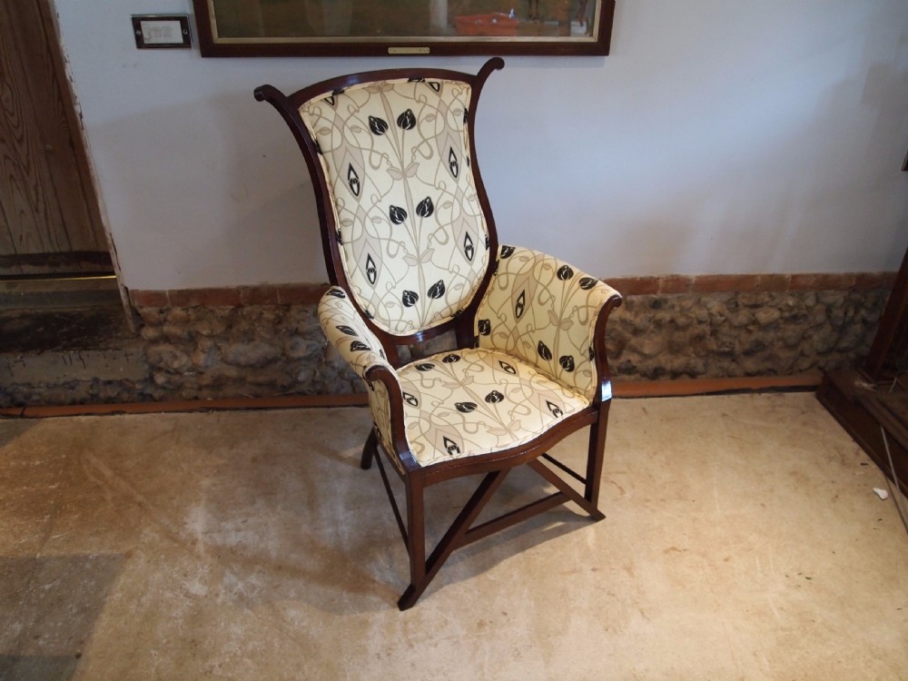 Chair Arts and Crafts Art Nouveau Mahogany chair c1900