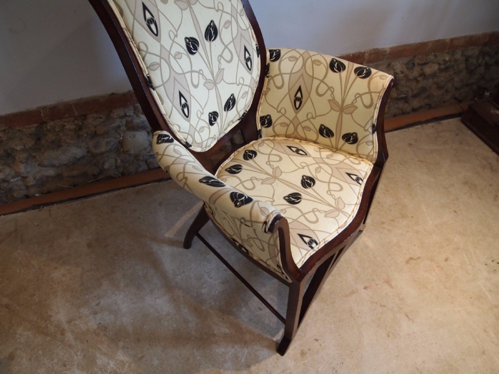 Chair Arts and Crafts Art Nouveau Mahogany chair c1900 View V