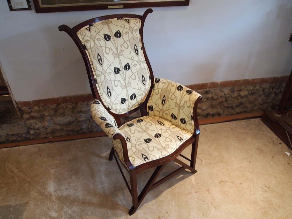 Chair Arts and Crafts Art Nouveau Mahogany chair c1900 View VIII