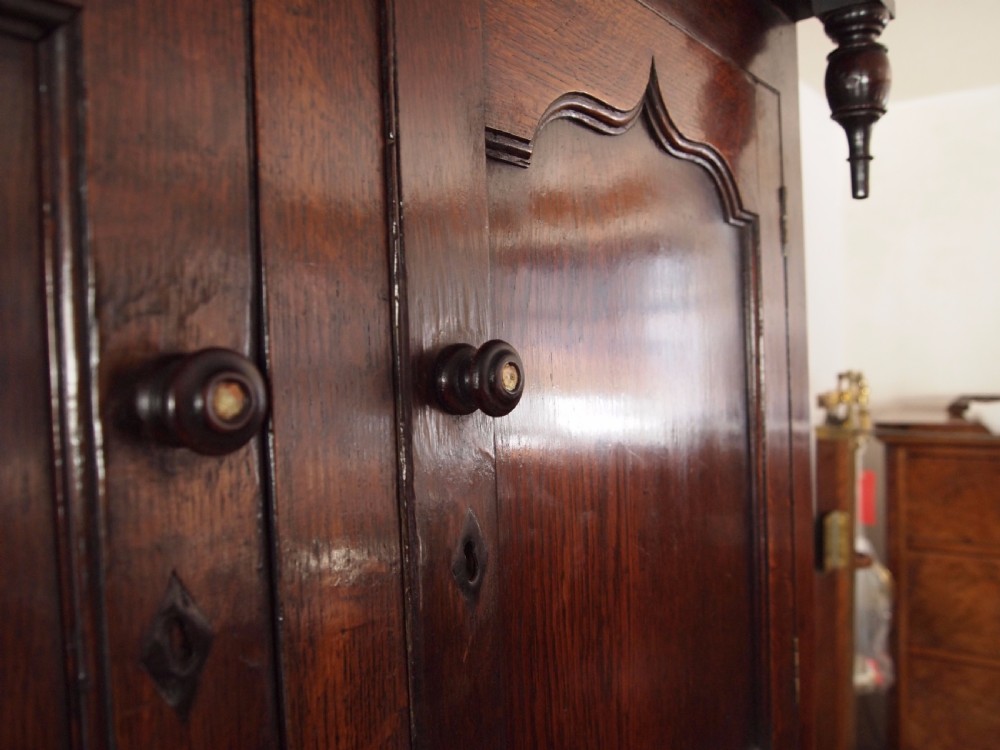 Cupboard dresser cwpwrdd deuddarn Welsh Oak c1790 View XV