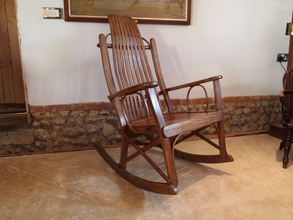 Chair rocking chair Arts and Crafts Oak c1920