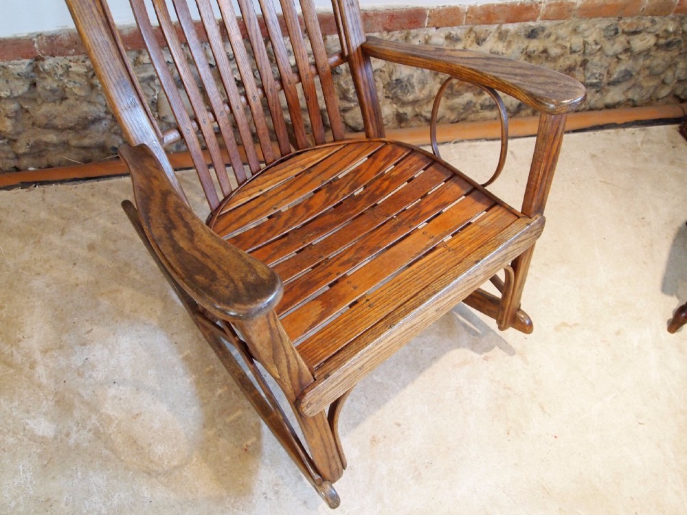Chair rocking chair Arts and Crafts Oak c1920 View IV