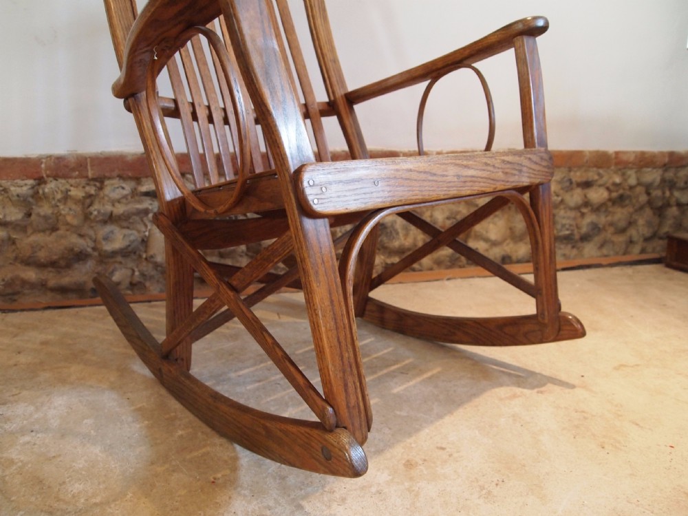 Chair rocking chair Arts and Crafts Oak c1920 View V
