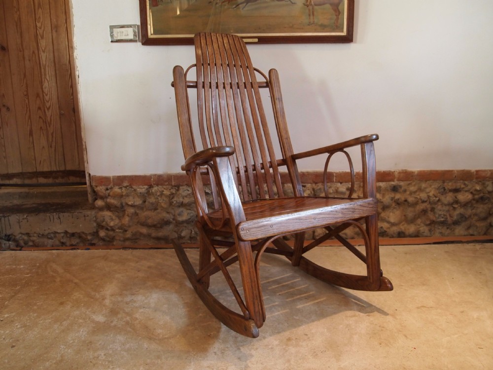 Chair rocking chair Arts and Crafts Oak c1920 View VI