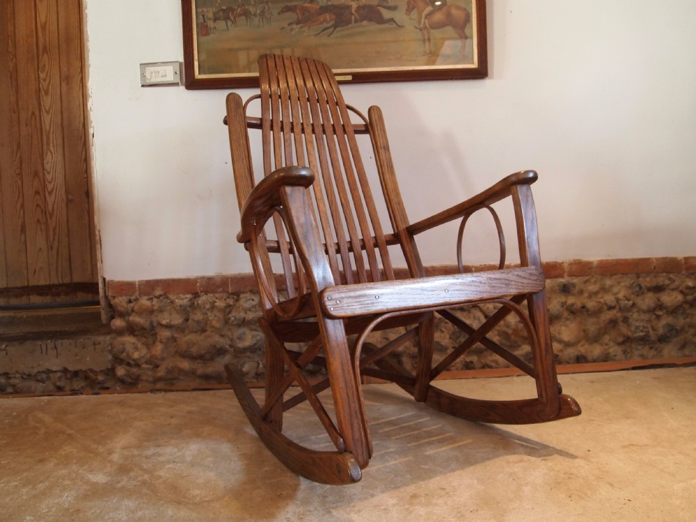 Chair rocking chair Arts and Crafts Oak c1920 View VIII