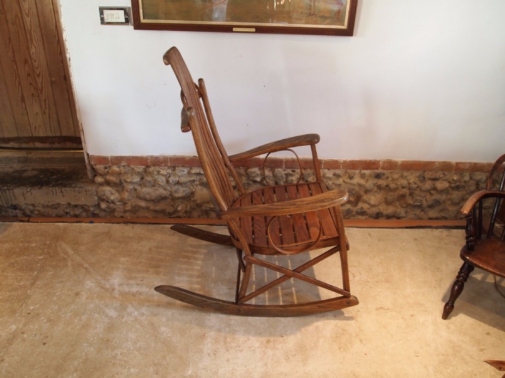 Chair rocking chair Arts and Crafts Oak c1920 View X