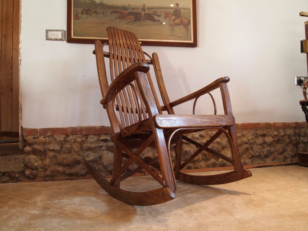 Chair rocking chair Arts and Crafts Oak c1920 View XI
