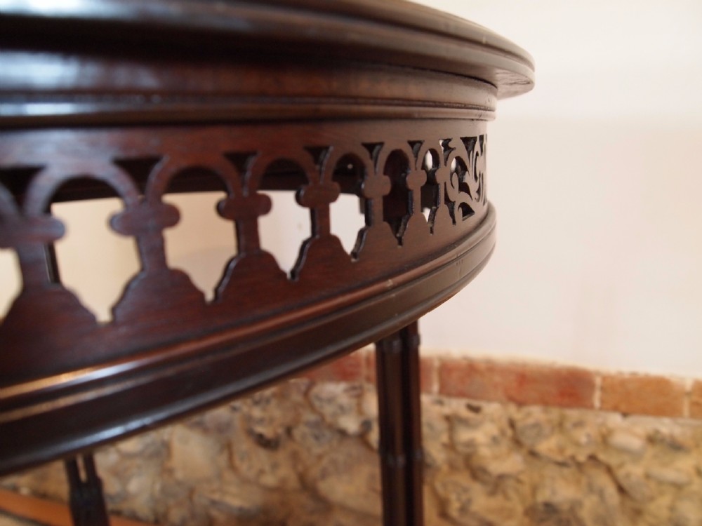 Table fine Edwards and Roberts Chippendale style Walnut hall lamp side c1880 View VI