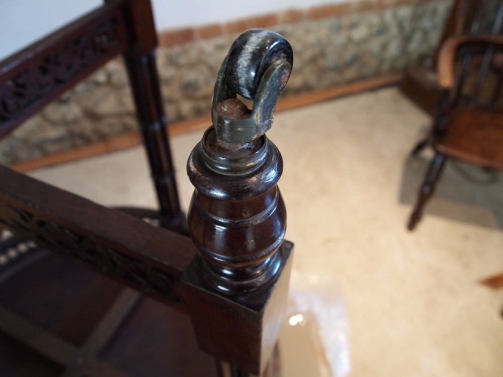 Table fine Edwards and Roberts Chippendale style Walnut hall lamp side c1880 View VIII