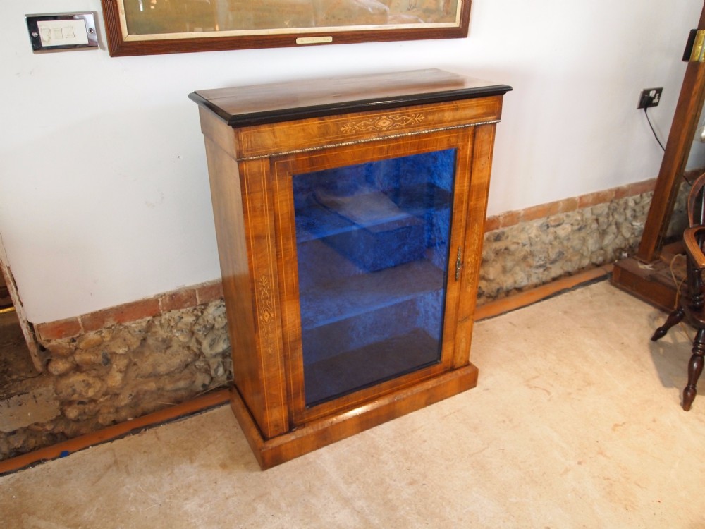 Cabinet bookcase display Victorian Walnut pier cabinet c1880