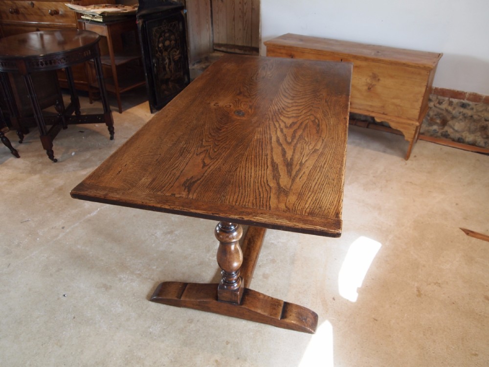 Table Oak refectory dining farmhouse c1920