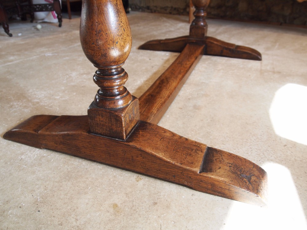 Table Oak refectory dining farmhouse c1920 View V