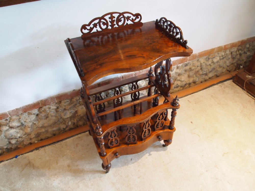 Canterbury table Victorian Walnut c1880 View VI